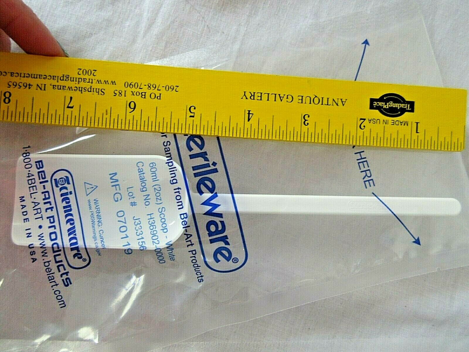 Lot 5 Bel Art Sterileware Scienceware White Sampling Scoops 60ml 2oz H36902-0000