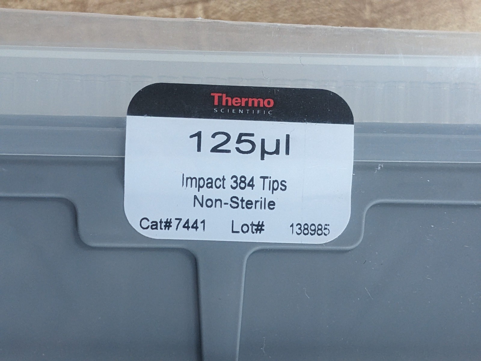 Pack of 5 Thermo Scientific 125 μL Tips – #7441 Impact 384 Tips Non-Sterile