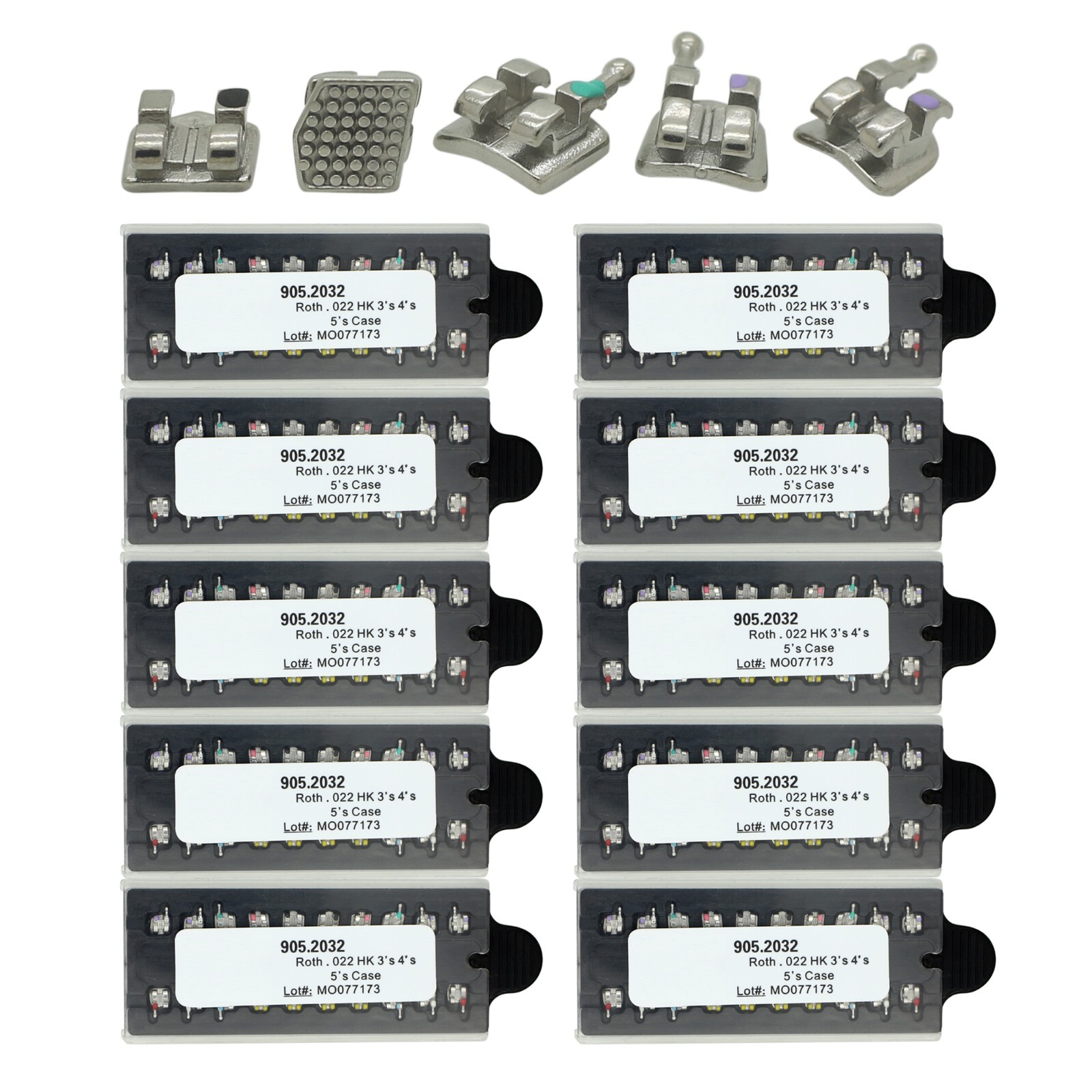 Dental Orthodontic Metal Brackets MIM Mini Braces Roth MBT 022 018 345 Hooks 5-5