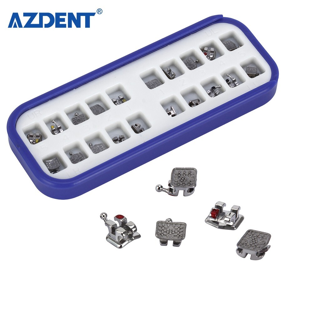 10 Packs AZDENT Dental Orthodontic Bracket Monoblock MIM Mini Roth.022 345 Hooks