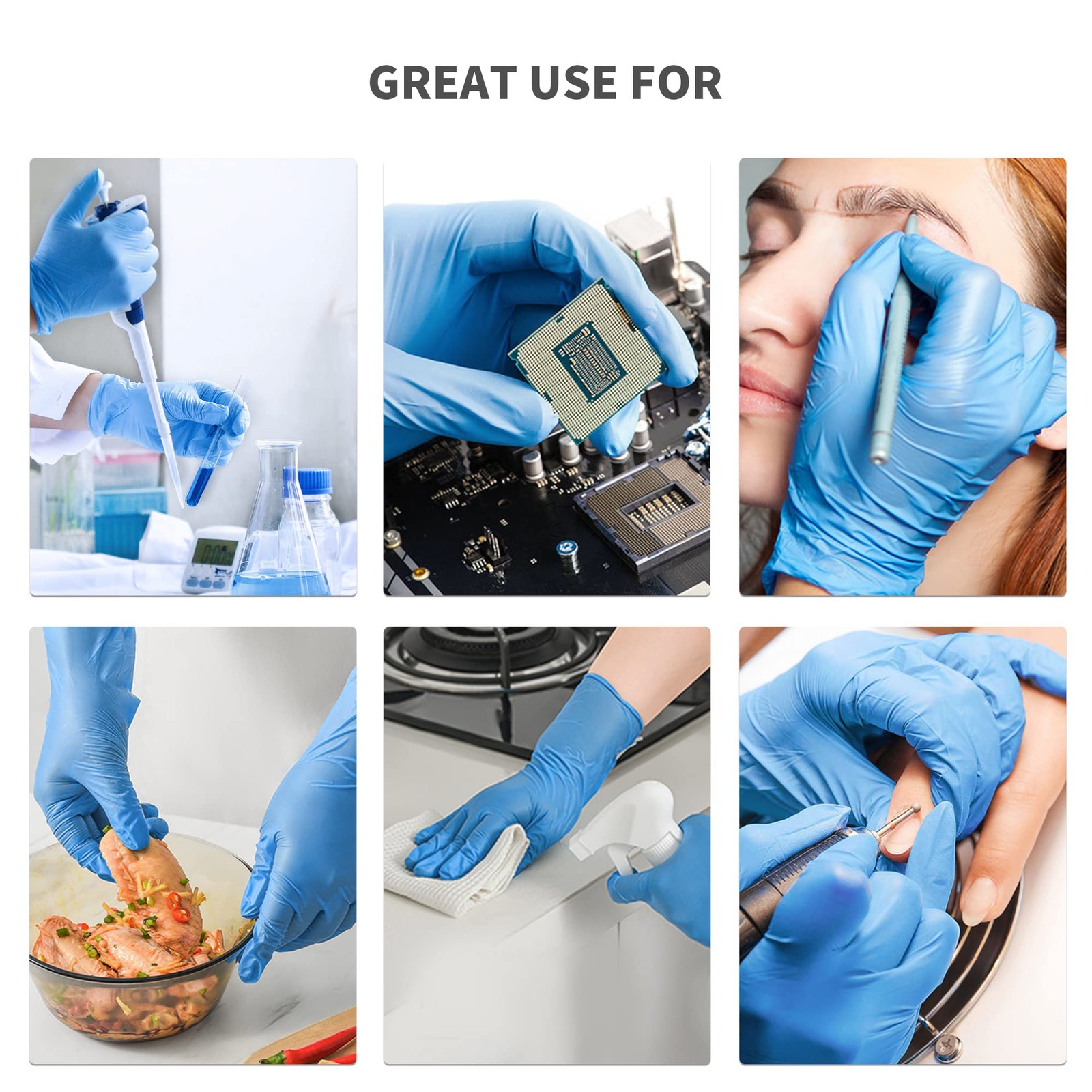 Daddy’s Choice Disposable Blue Nitrile Gloves, Size Large (Pack of 100),