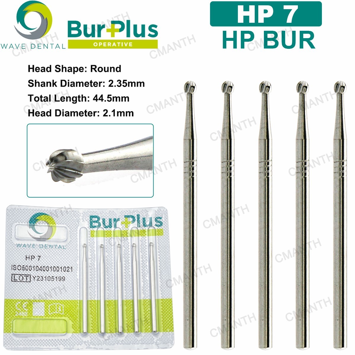 WAVE Dental Carbide Burs HP Surgical Burs Round For Straight Handpiece HP 2 4 8