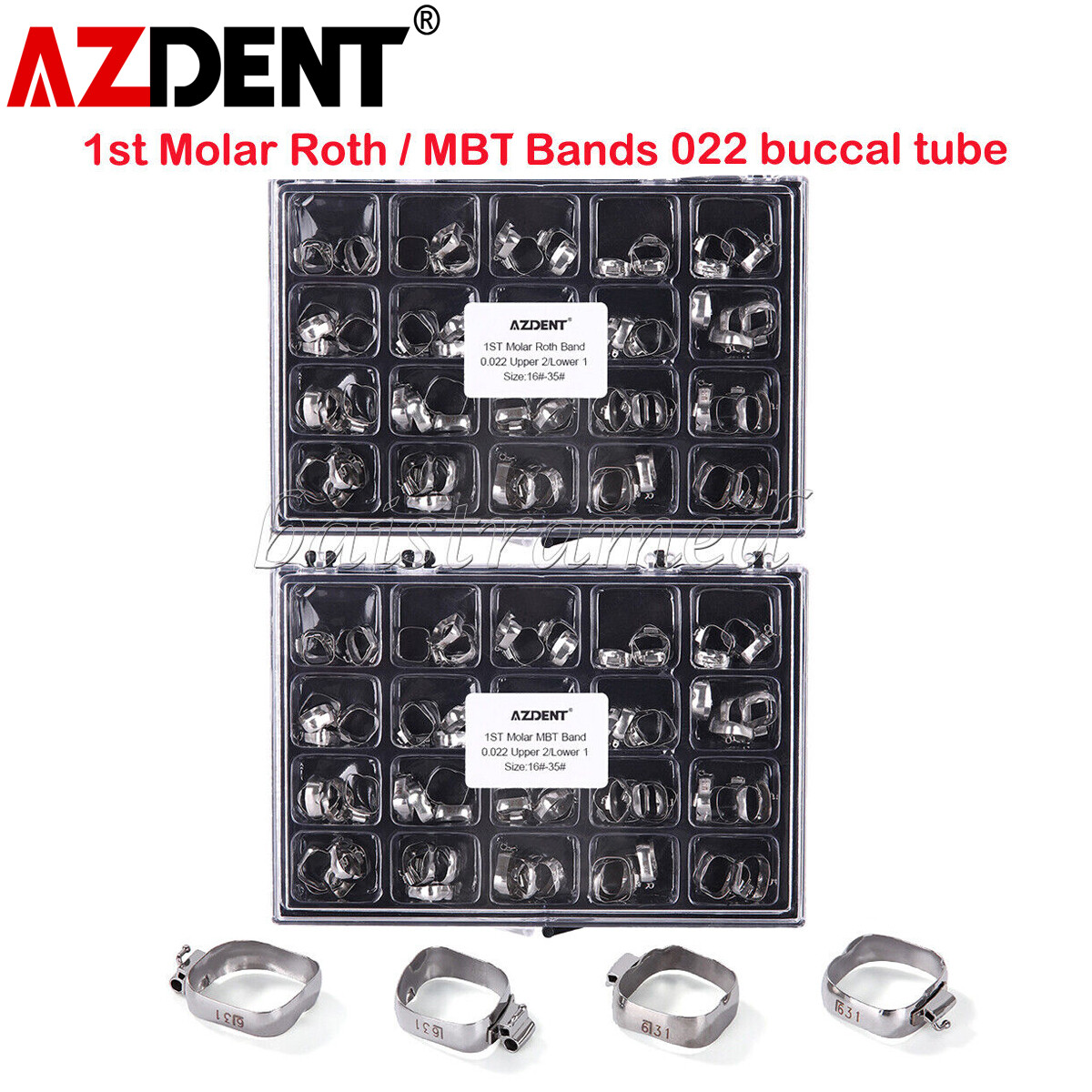 AZDENT Dental Ortho 16#-35# Bands with Buccal Tube For 1st Molar Roth/MBT 022
