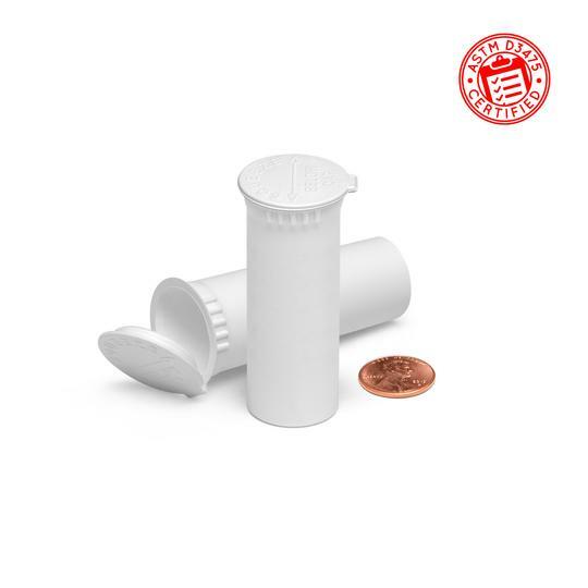 Pack of 5 Cooljarz 63mm Pop-Top Child Resistant Plastic Storage Tube Vial 18ml