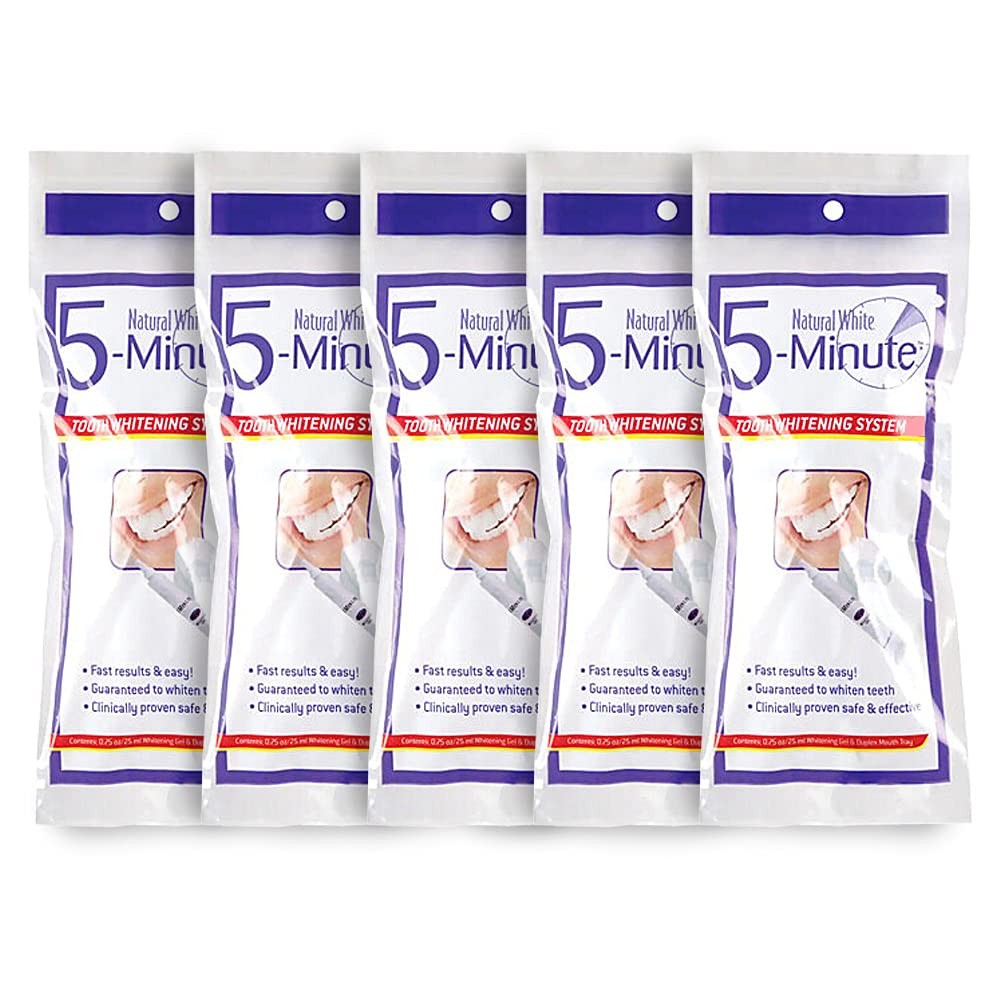 5 Pack Natural White 5-Minute Teeth Whitening Kits 3.75 Ounce (Pack of 1)
