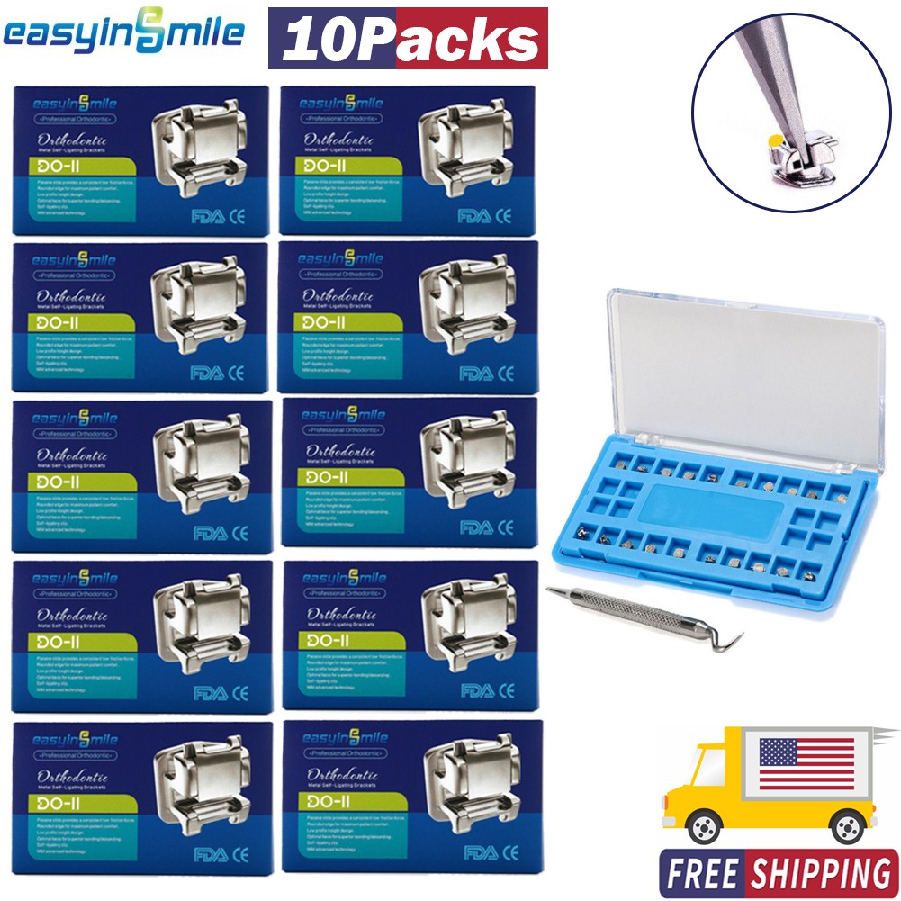 Self-Ligating Brackets Dental Orthodontic Metal Brace Roth&MBT 022 3/345 Hook US