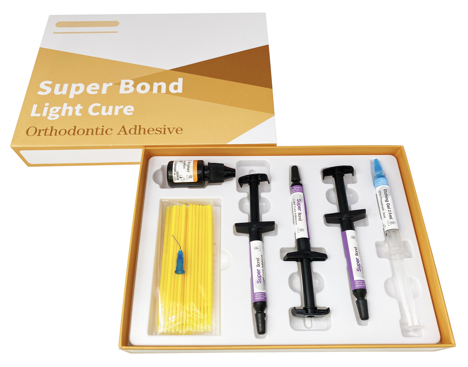 Dental orthodontic Adhesive Super Bond light cure paste, primer, etching