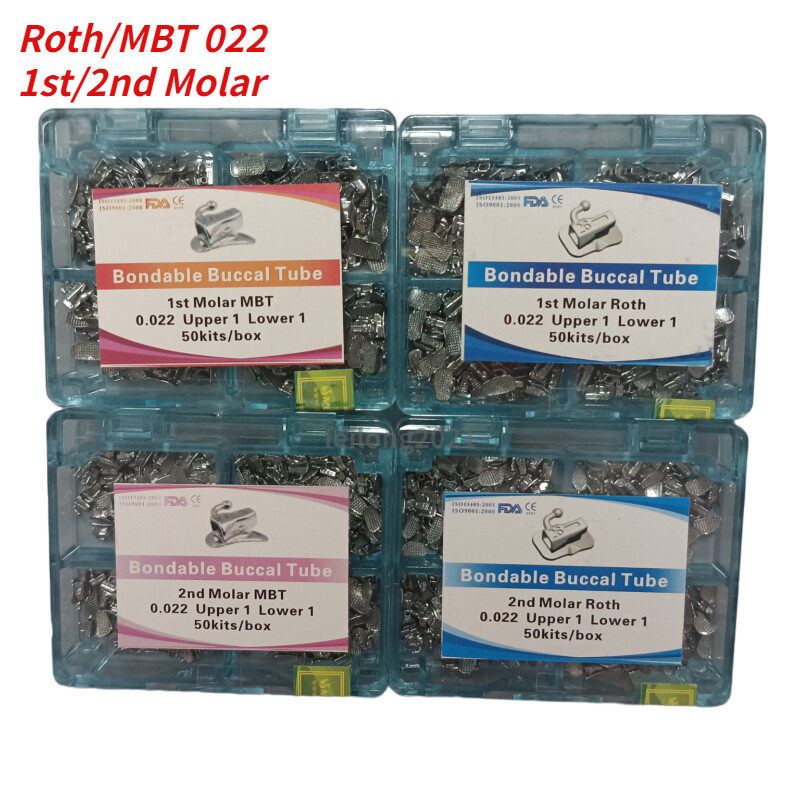 50Sets Dental Orthodontic Buccal Tube 1st 2nd Molar Roth/MBT 022/018 Mesh Base