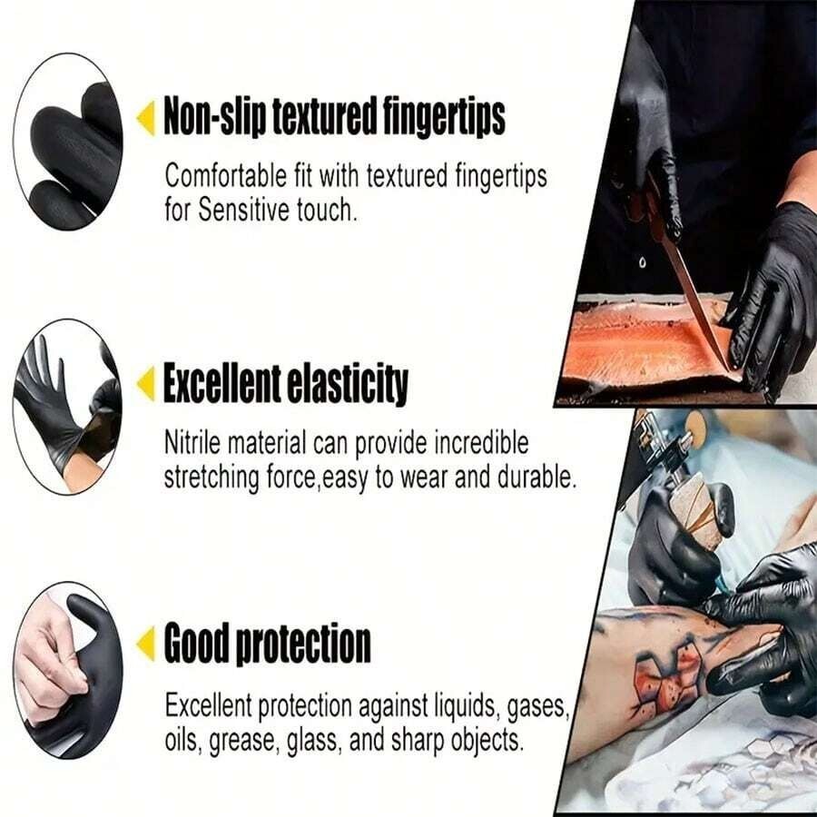 10 Pcs Disposable Nitrile Gloves M-Size Thick Powder Free Gloves for Men & Women