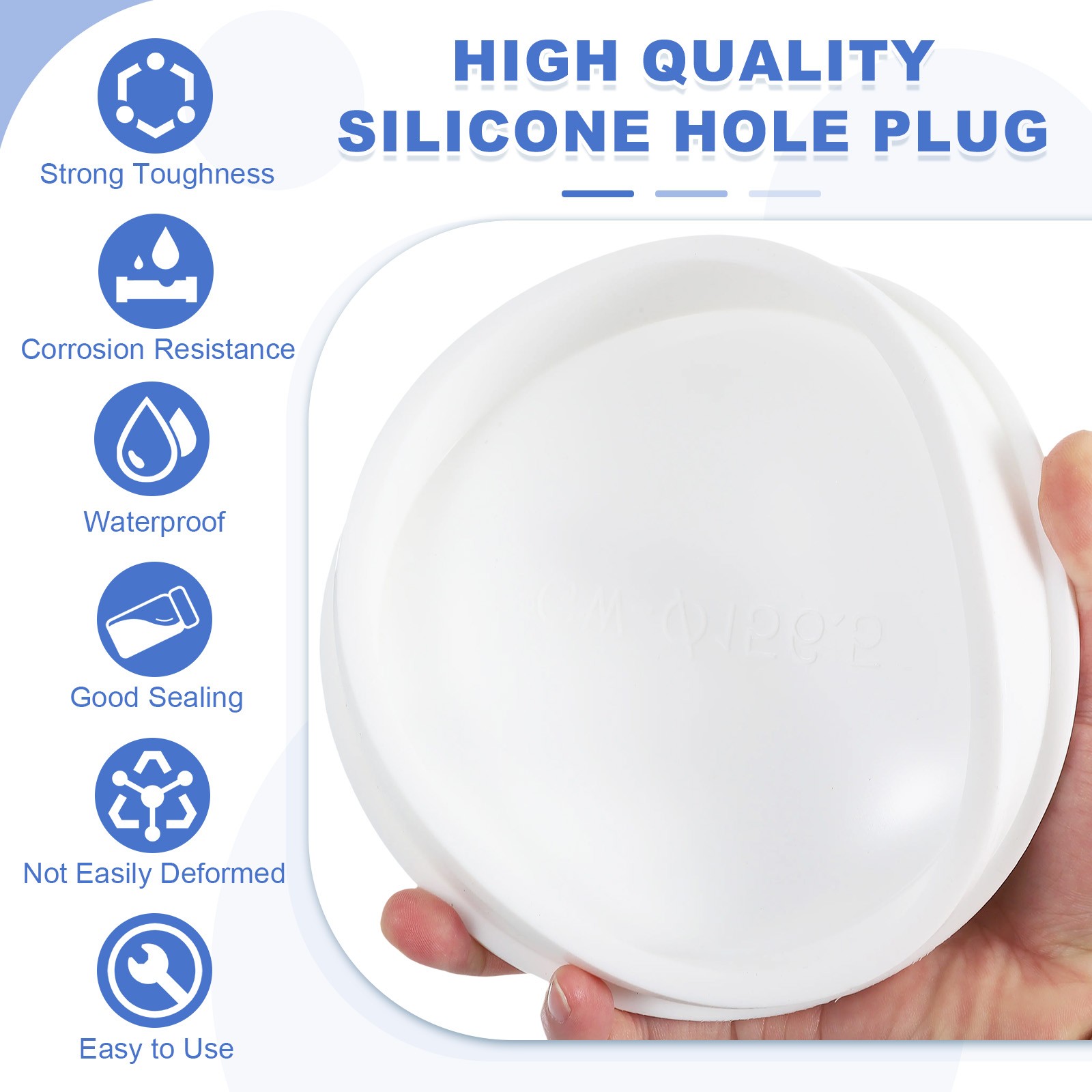 t Shaped Silicone Stopper, Dia 155 Mm/6.1″ Rubber Plugs, White