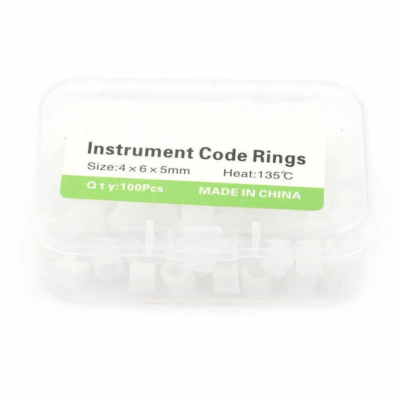 100 Pcs/Box Dental Silicone Autoclavable Hygienist Instrument Color Code Rings