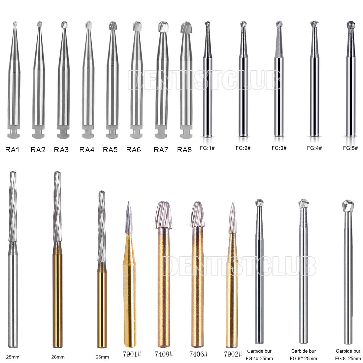 AZDENT Dental Tungsten Carbide Tungsten Steel Burs for High Speed Handpiece