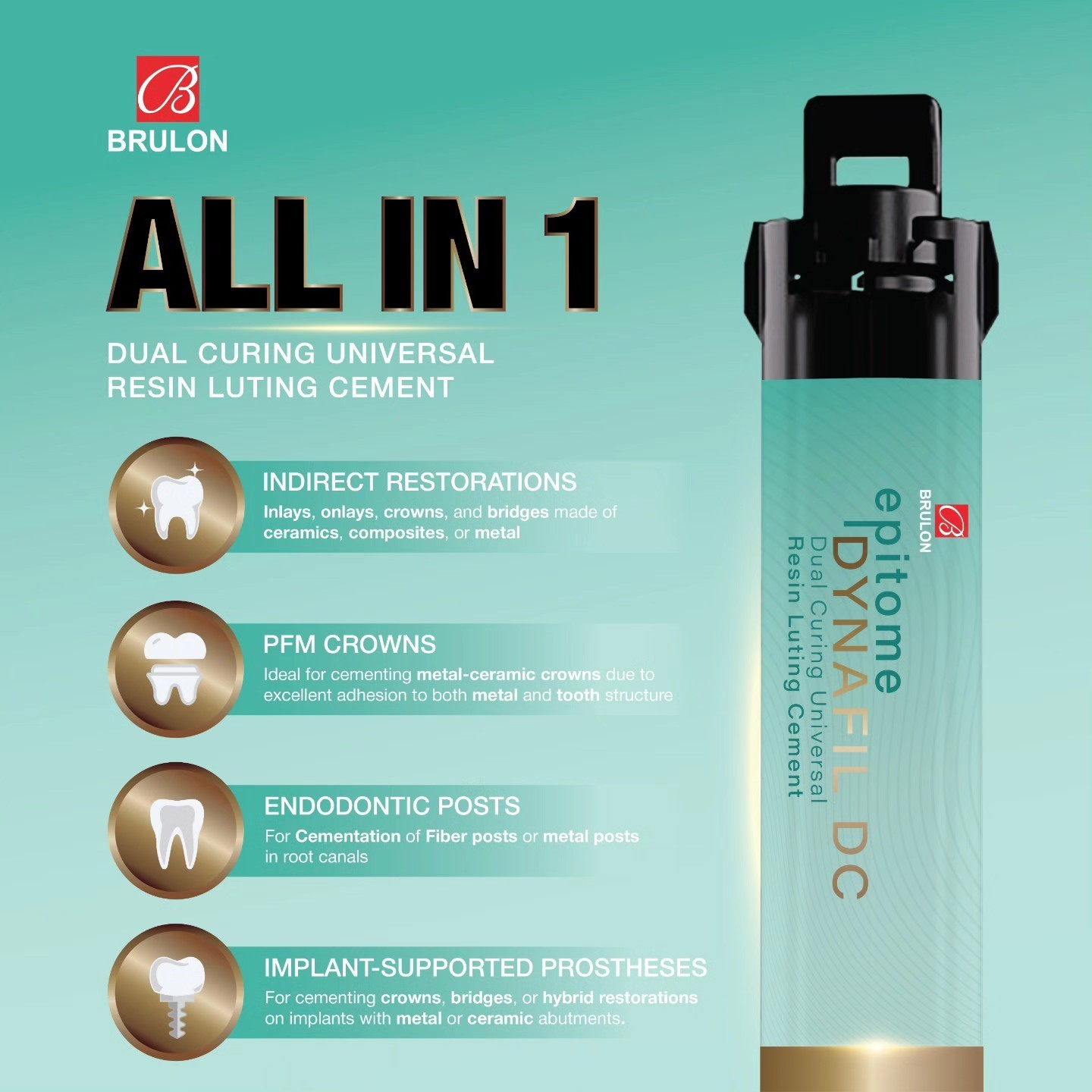 Dental Epitome DYNAFIL DC Dual Curing Universal Resin Luting Cement 9gm Pack