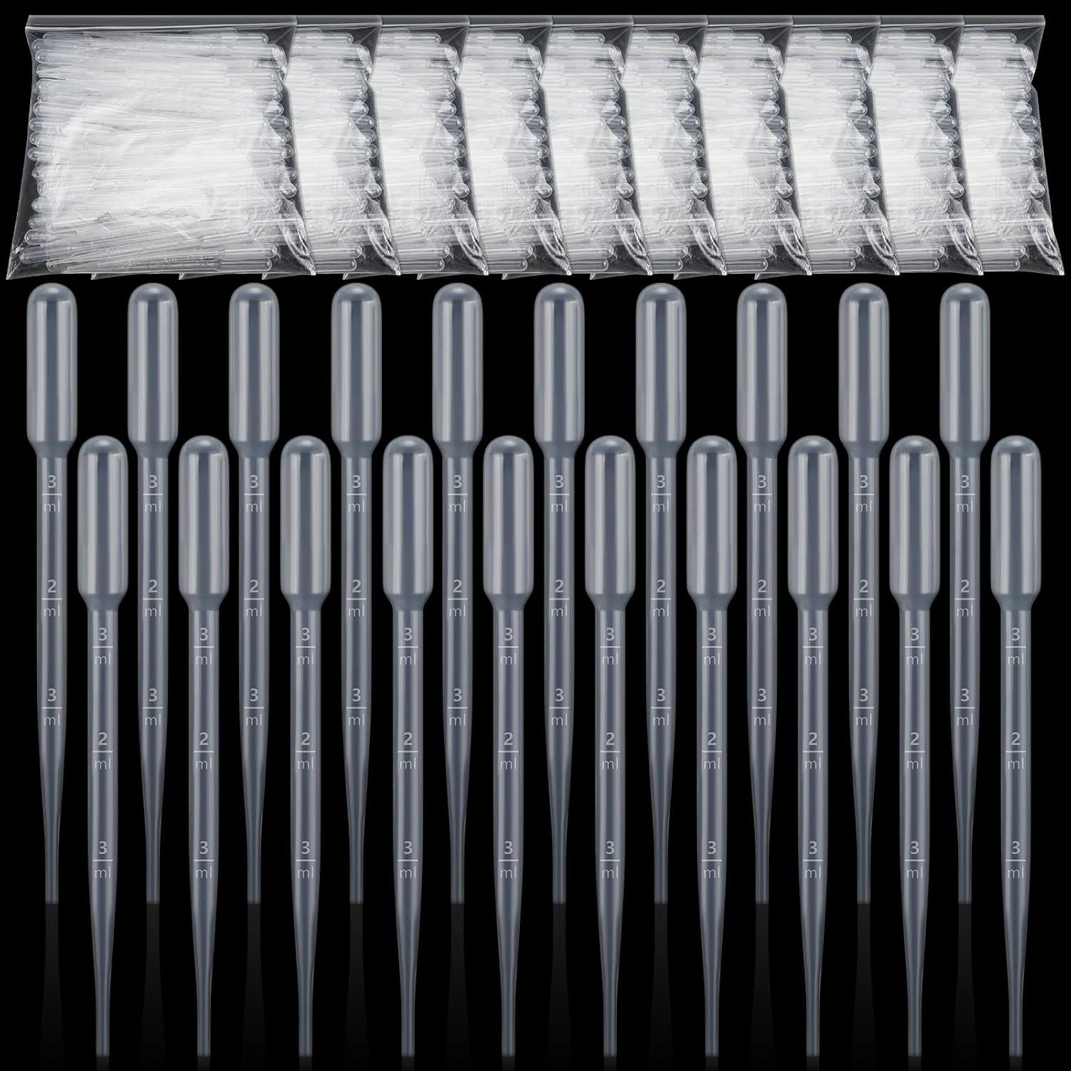 1000 Pcs Plastic Pipettes Droppers 3Ml Disposable Transfer Pipettes Eye Dropper