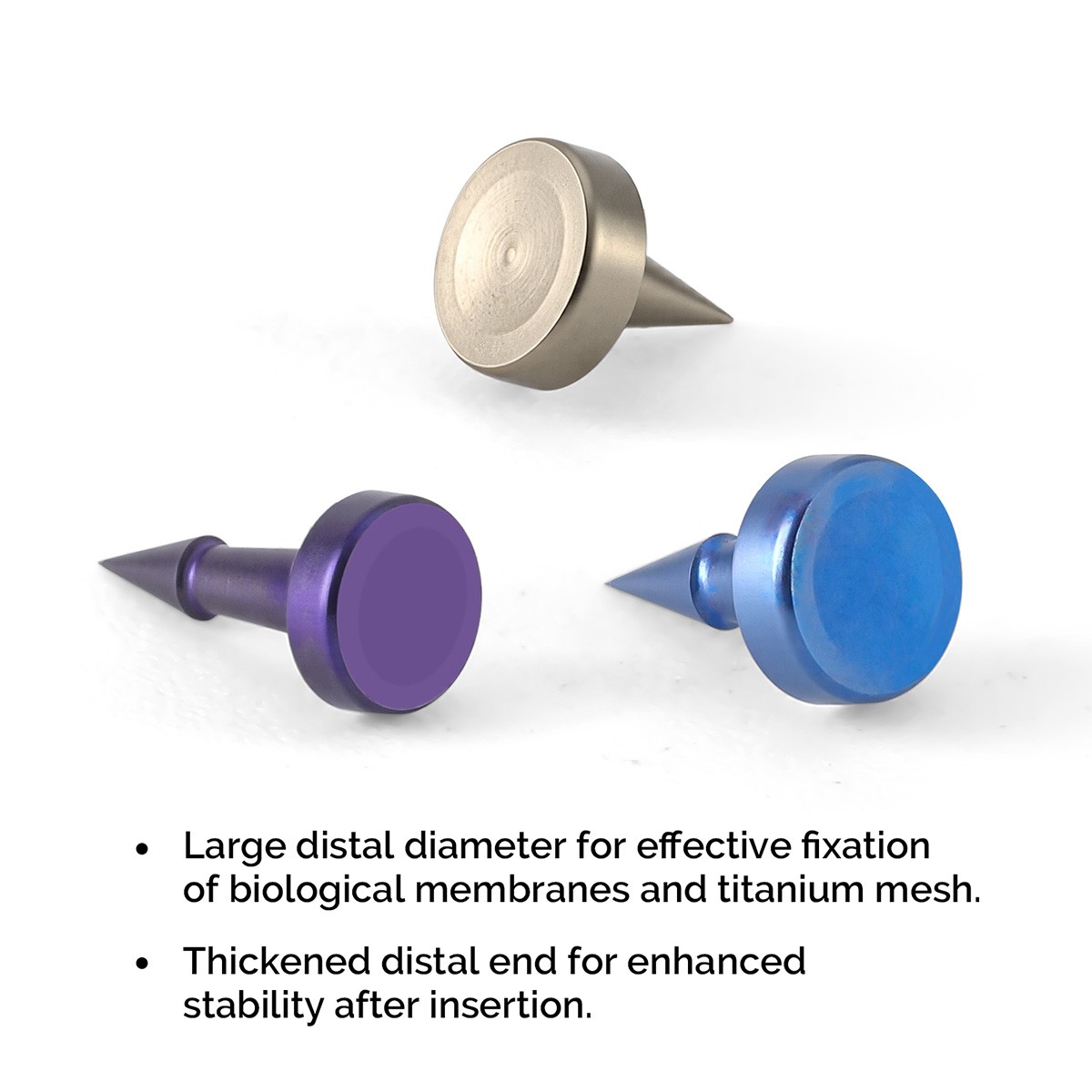 Dental Implant Membrane Tack Pin Flat Head Alloy Titanium Stabilization 3 Size