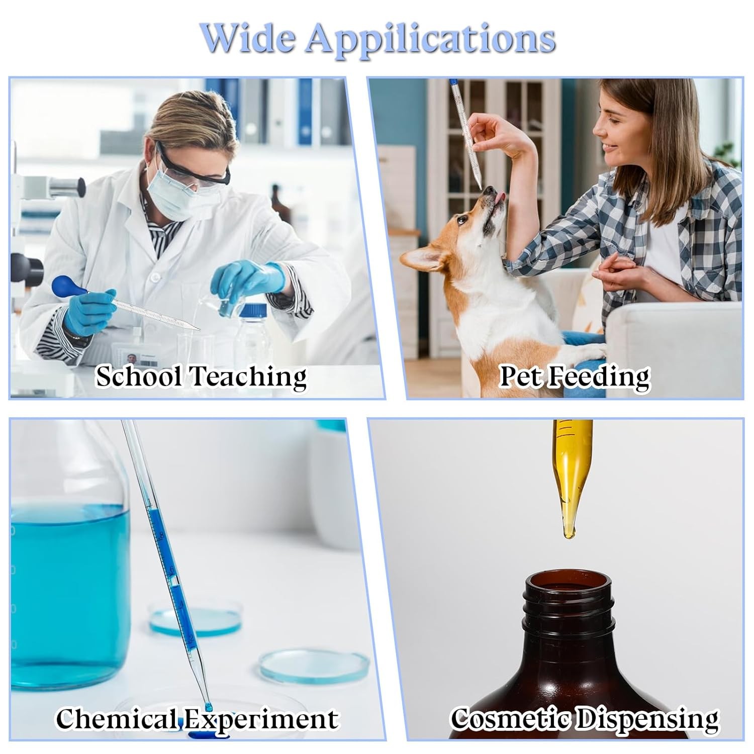 3Pcs Glass Pipettes Dropper, 10ml Graduated Liquid Dropper with Rubber Bulb f…
