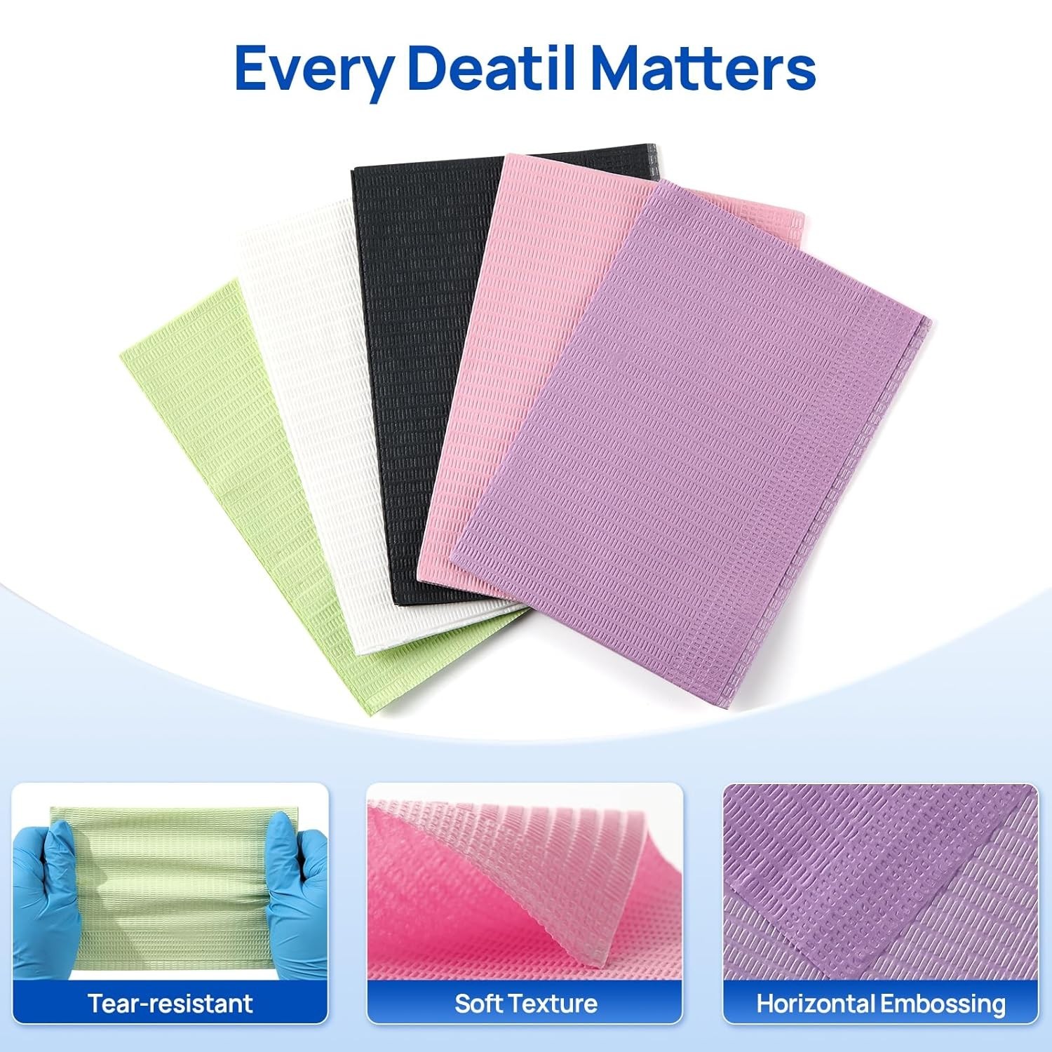 250 Pack Dental Bibs, White Dental Bibs Disposable 3 Ply Waterproof Tattoo Bi…