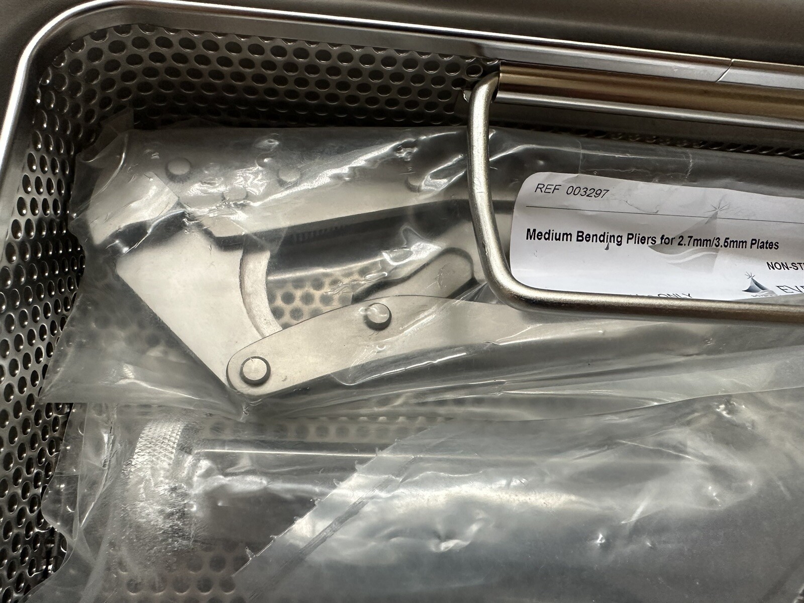 Everost Medium and Large Bending Pliers in V. Mueller CD0-4C Sterilization Case