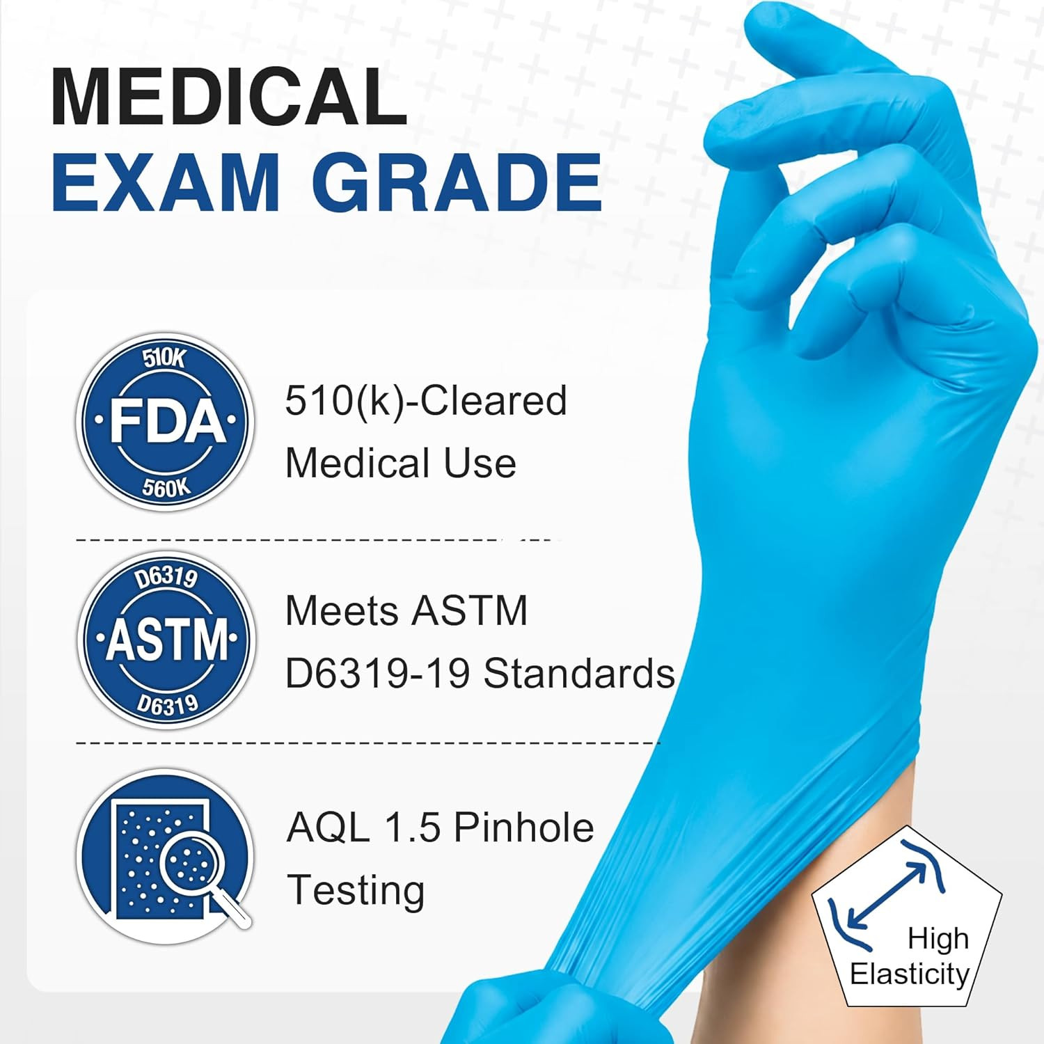 Schneider Nitrile Exam Gloves, Blue, 4 Mil, Powder-Free, Latex-Free, for Medical