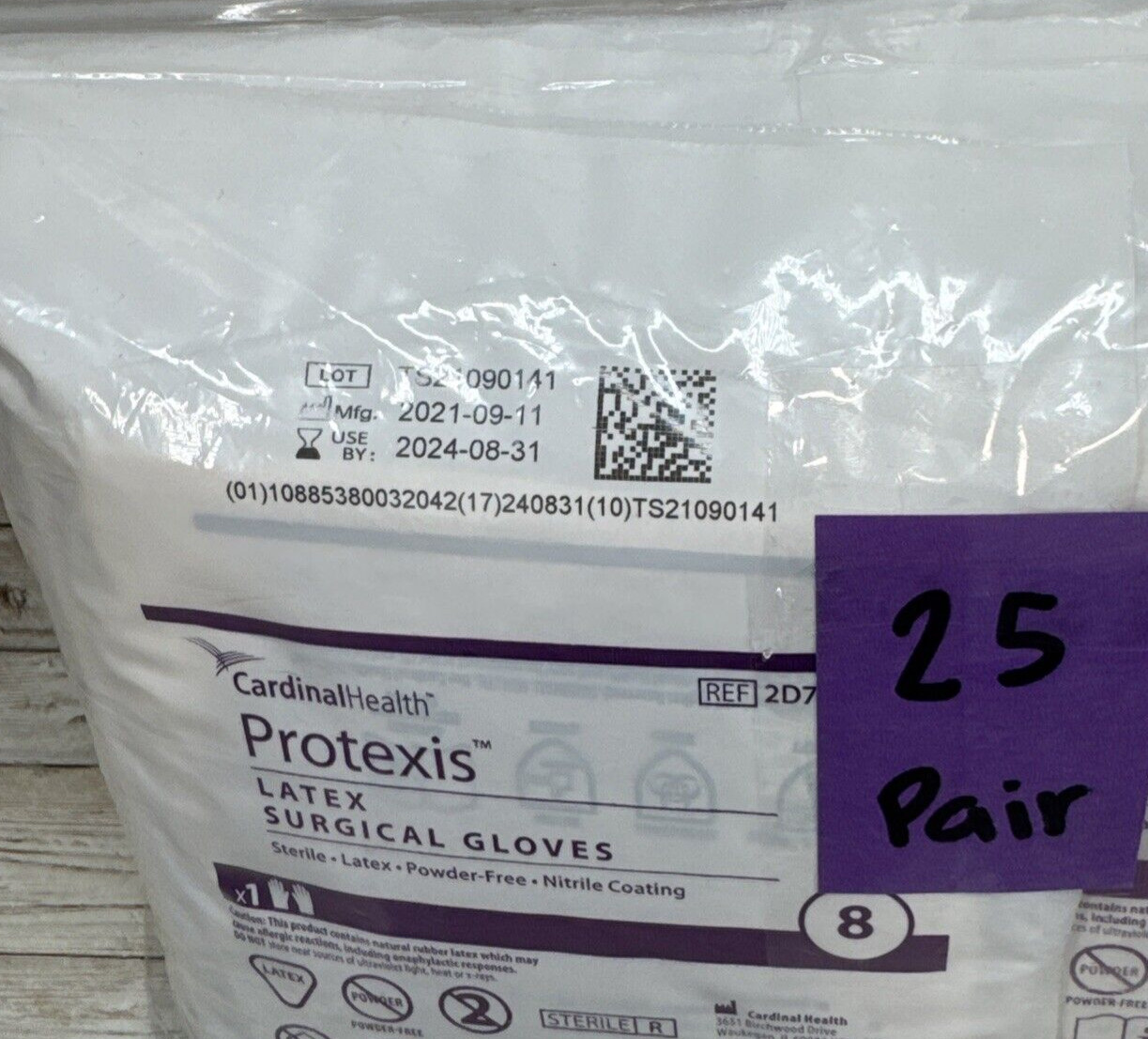 Cardinal Health Protexis Latex Surgical Gloves, *25 PAIR* Size: 8 *See Date*