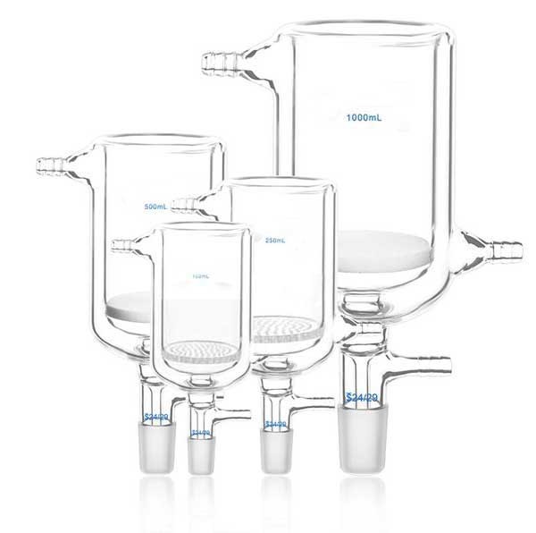 50ml-1000ml Double Layers Filter Funnels w/ Glass Porous Laboratory Supplies ca