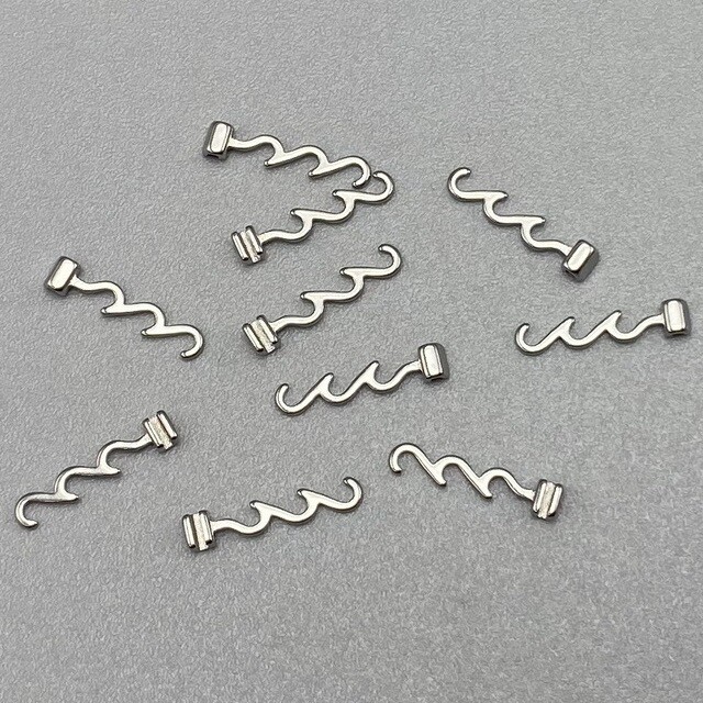 10Pcs/Bag Dental Orthodontic Crimpable Hook Multi-function Long Left/Right S.S