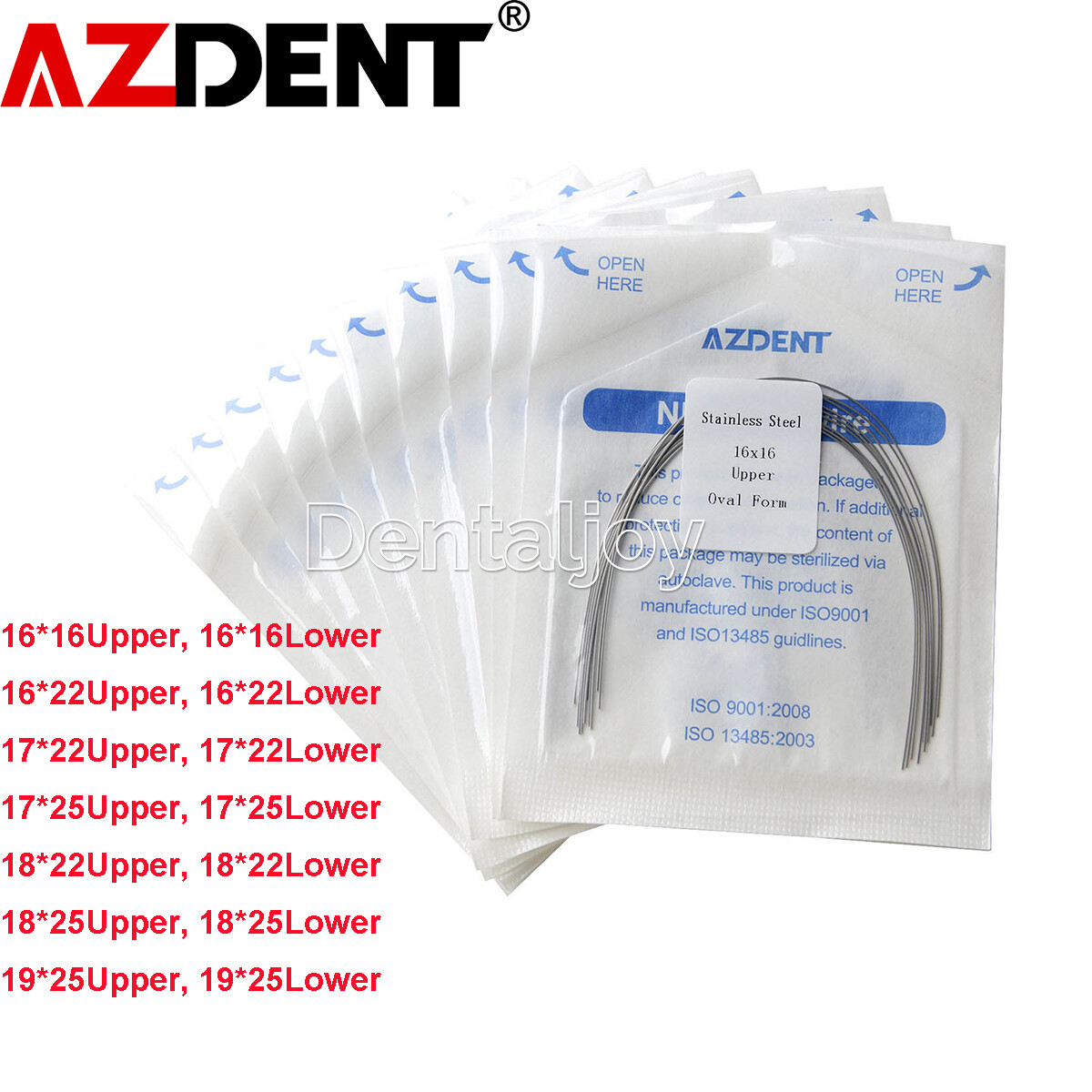 AZDENT Dental Orthodontic Stainless Steel Arch Wire Rectangular 10pcs/pack