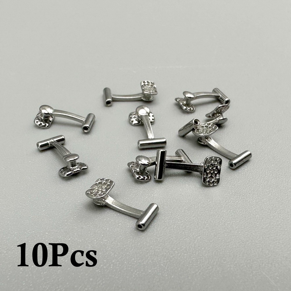 Dental Ortho Lingual Button with Tube Hole Base Tongue Side Buckle Single/Double