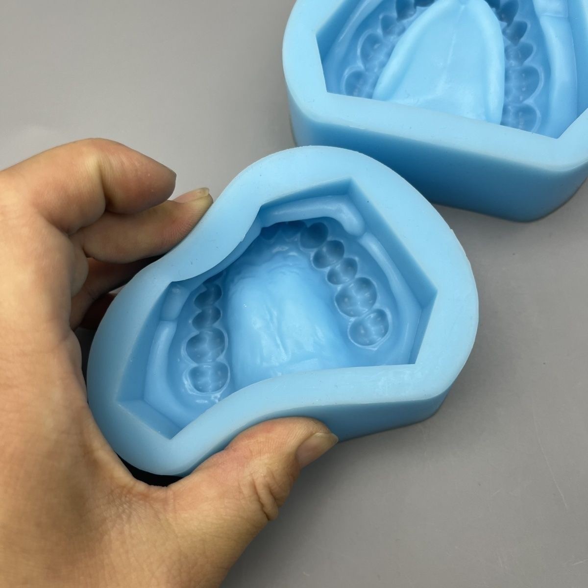 Dental Plaster Model Mold Mould of Edentulous Jaw Complete Cavity Block Silicone