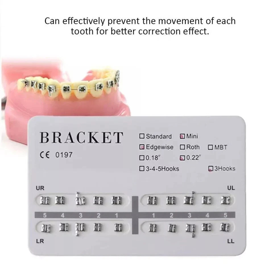 20Pcs/Pack Orthodontic Dental Mini Fake Braces Edgewise 022 Metal Brackets Brace