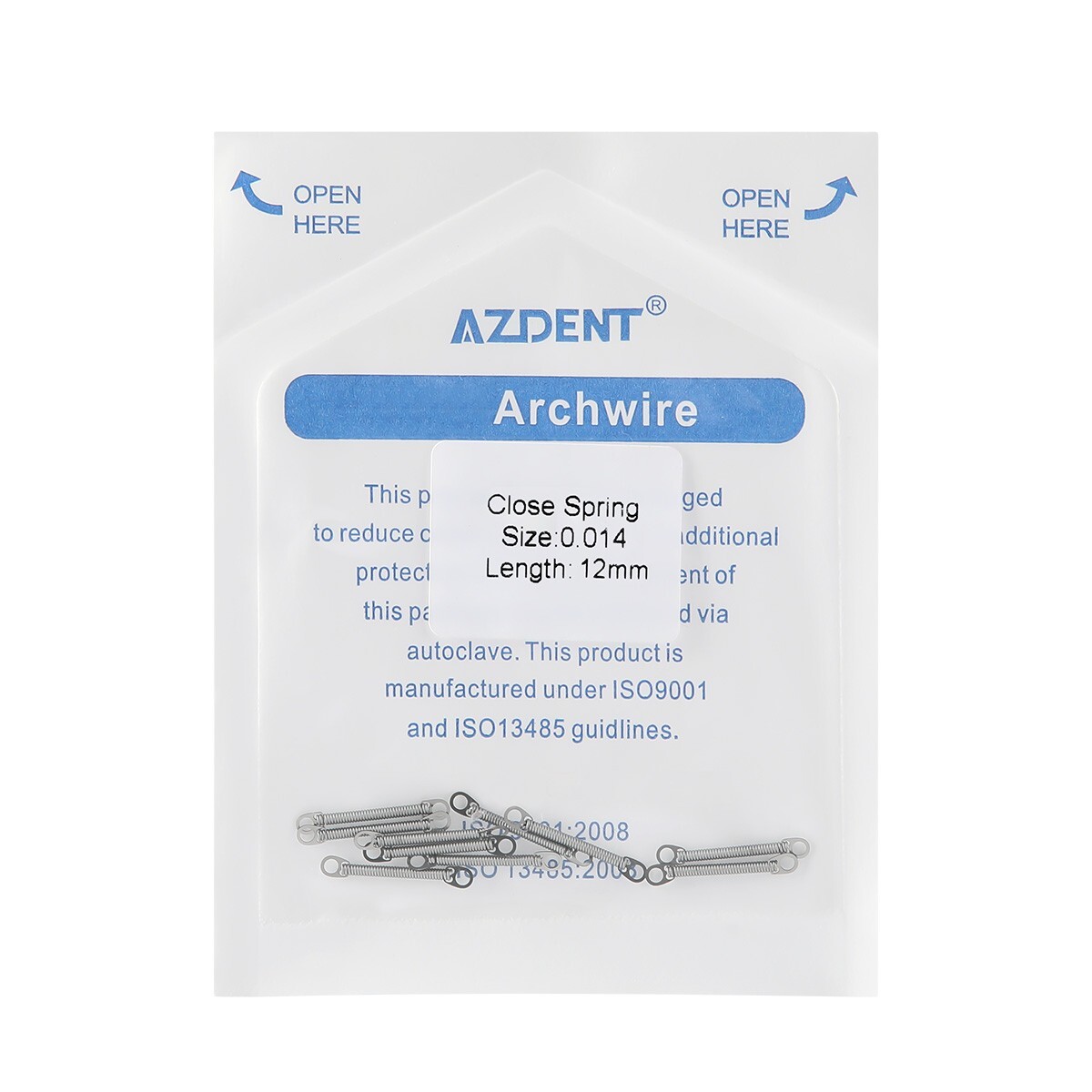 AZDENT Dental Orthodontic NITI Closed Coil Spring for Bracket Brace 10pcs/bag