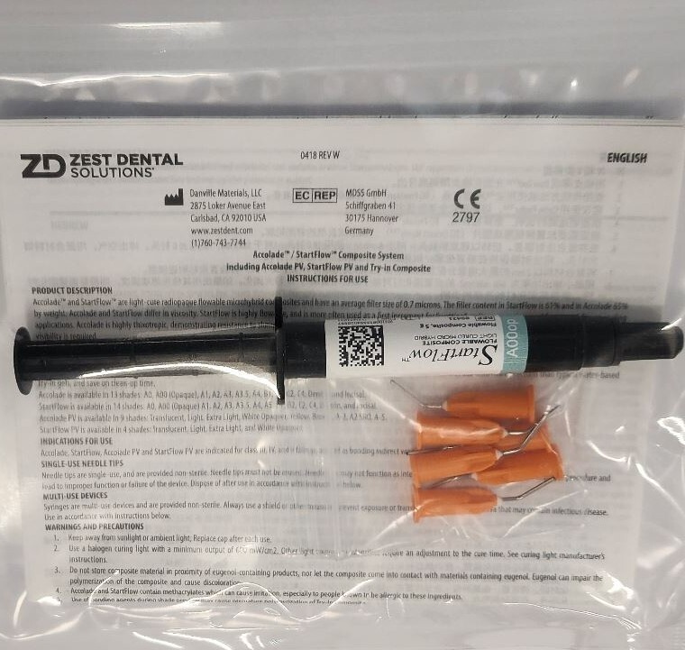 *1-Pack* Danville Zest Dental StartFlow Flowable Composite A00op Syringe 89421