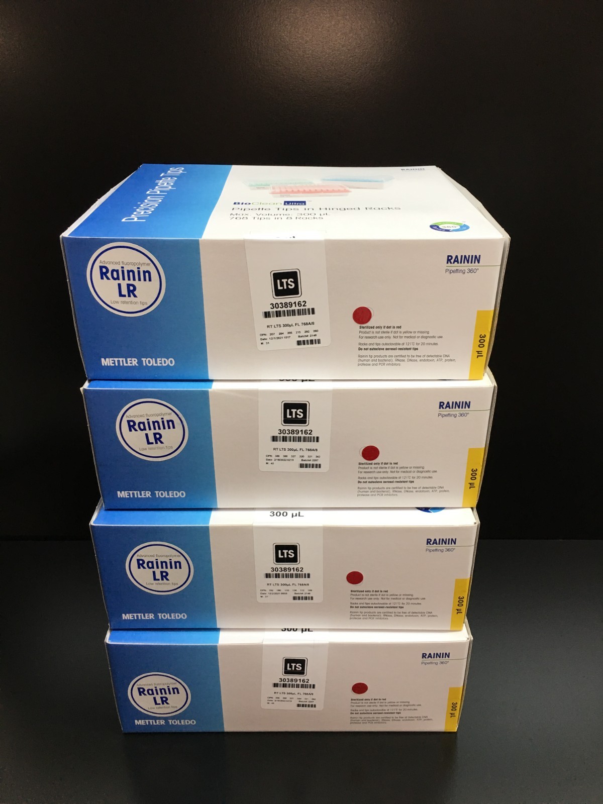Mettler Toledo Rainin REF 30389162 Pipette Tips RT LTS 300µL FL Lot 4 PKS