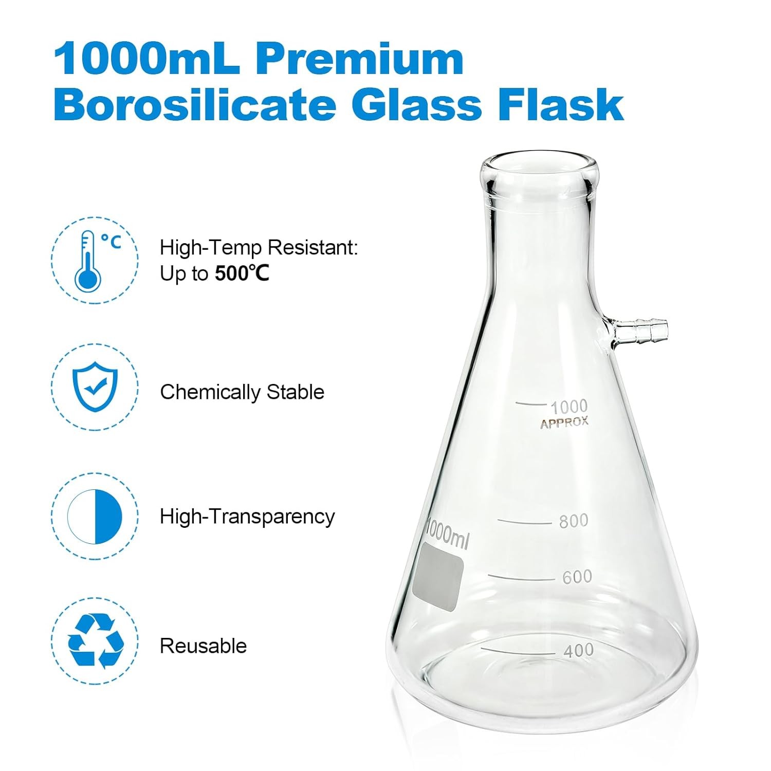 1000mL Glass Lab Vacuum Filtration Buchner Funnel Suction Flask Vacuum Pump New