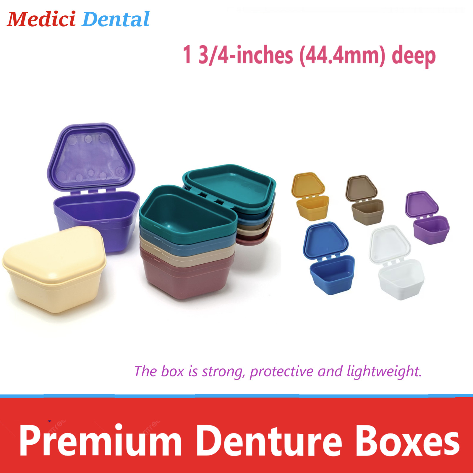 Dental Denture Box Retainer Box Carrier 4W x 2in x 3in Upto 200 Retainers/Case