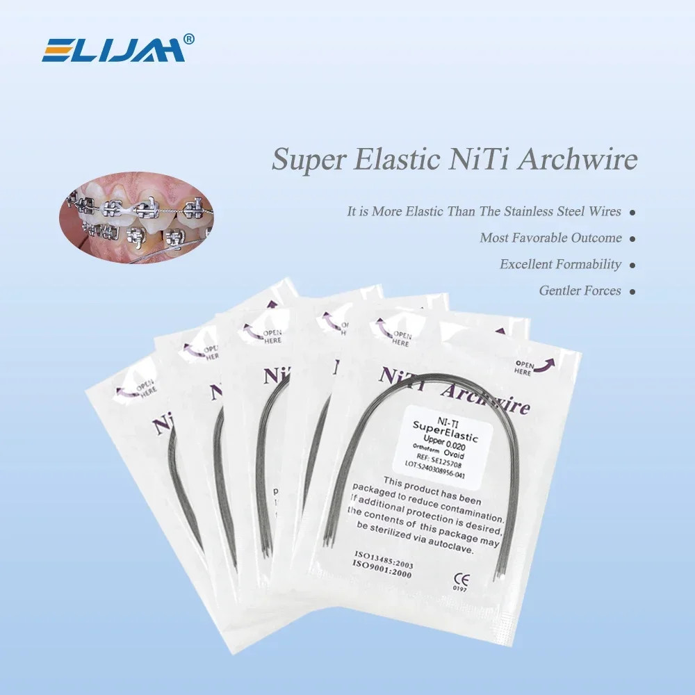 Dental Orthodontic Arch Wire Super Elastic Niti Round Rectangular Natural Form