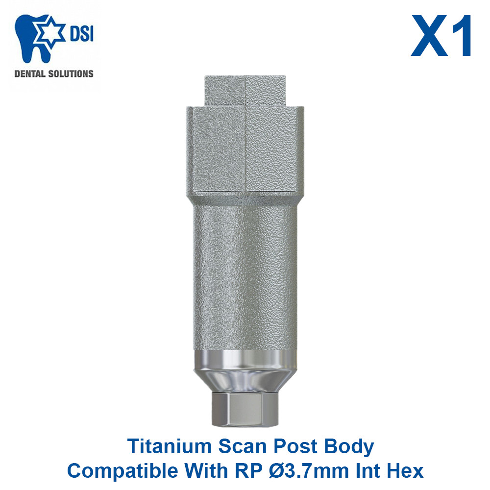 Dental DSI Titanium Scan Post Body + Screw RP Ø3.7mm Int Hex 2.42 Fixture level