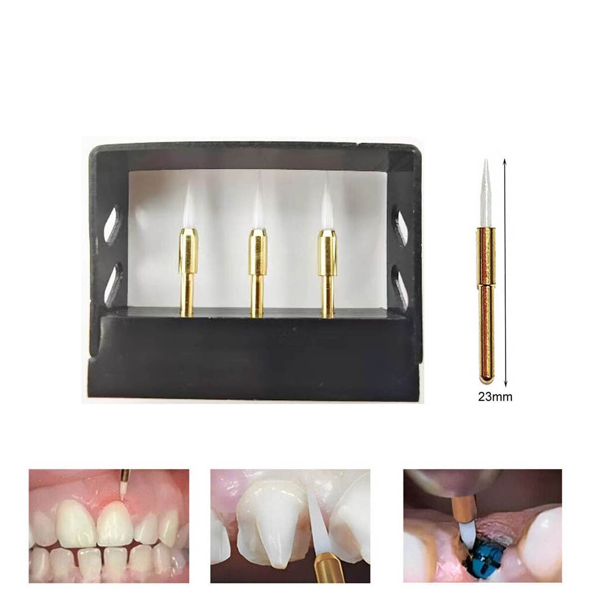 3PCS Dental Soft Tissue Trimmer Surgical Ceramic precise cuts 23mm Bur