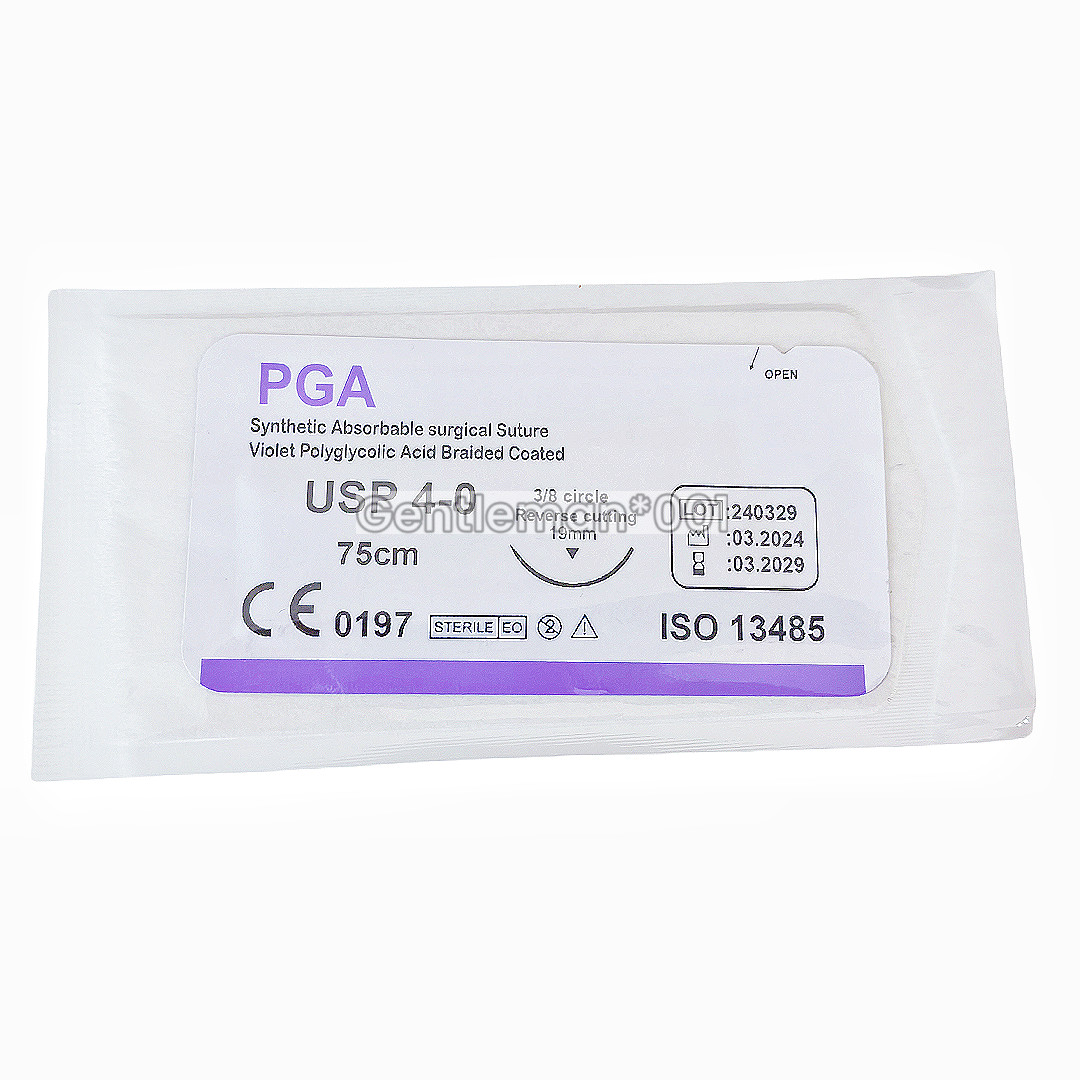 Absorbable Dental Oral Surgical Sutures CHROMIC GUT 3/0 PGA 4/0 Natural Needled