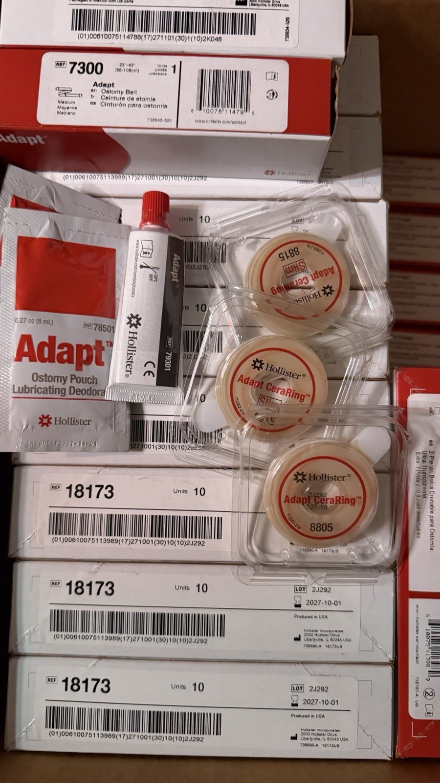 Hollister Ostomy Supplies Lot 90+ Bags And 20+ Flanges And Additional Items