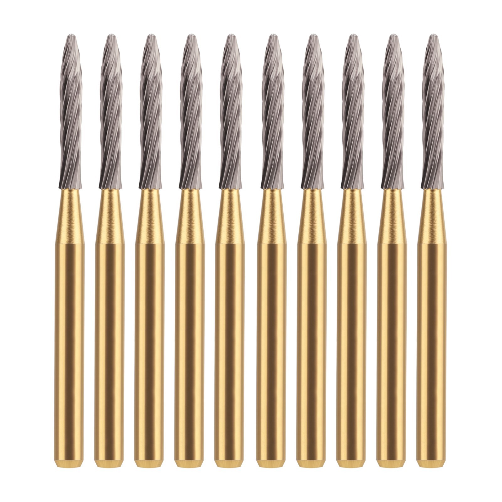 Wave Dental Trimming & Finishing Carbides FG Burs TF48L 12 Blade Gold-plated