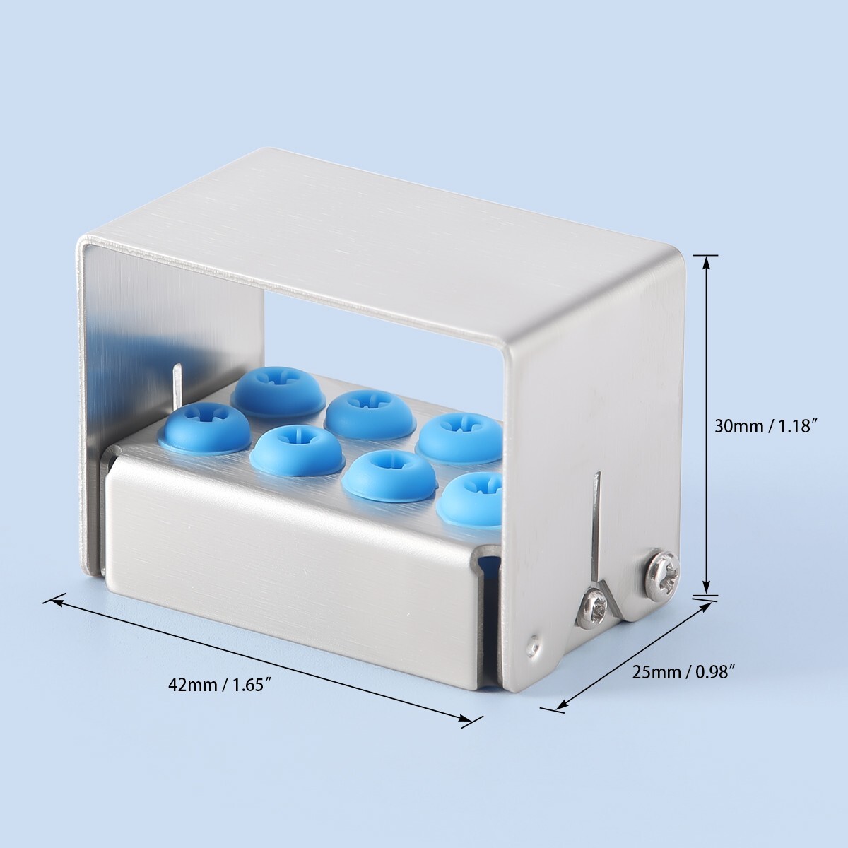 8/30Holes Bur Dental Burs Disinfection Autoclave Stand Holder Block Case Steel