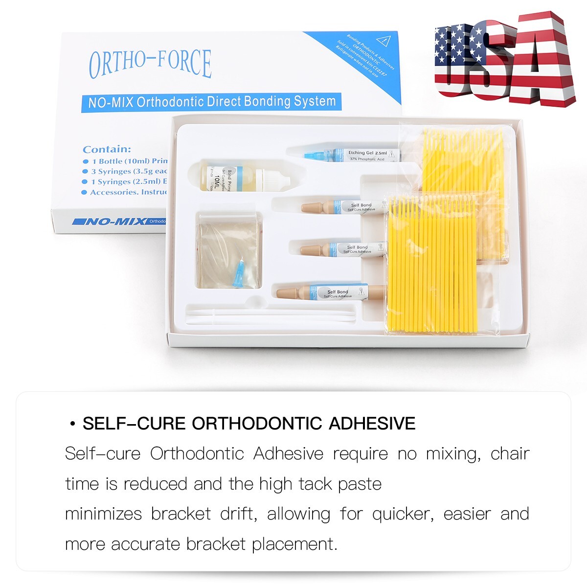 USA Dental No-Mix Orthodontic Direct Bonding System Adhesive Bonding Resin Kit