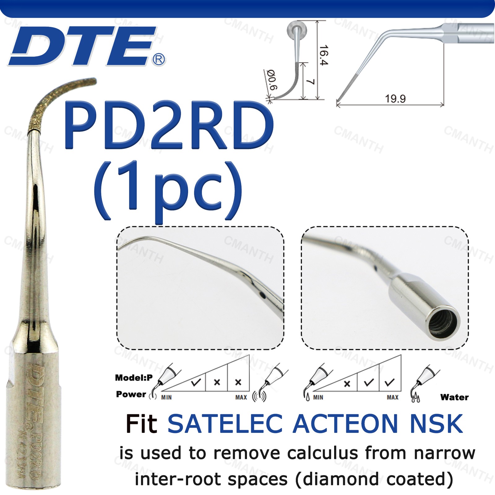 Woodpecker DTE Dental Ultrasonic Scaler Tip Periodontics Tips Fit NSK SATELEC