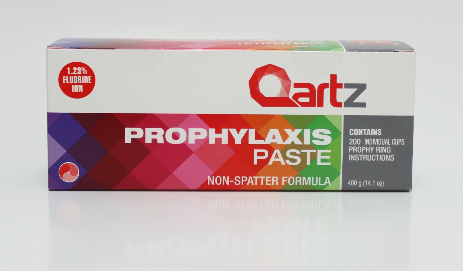 Qartz Prophy Paste Cups BUBBLE GUM FINE 200/Box Dental Non Splatter w/Fluoride