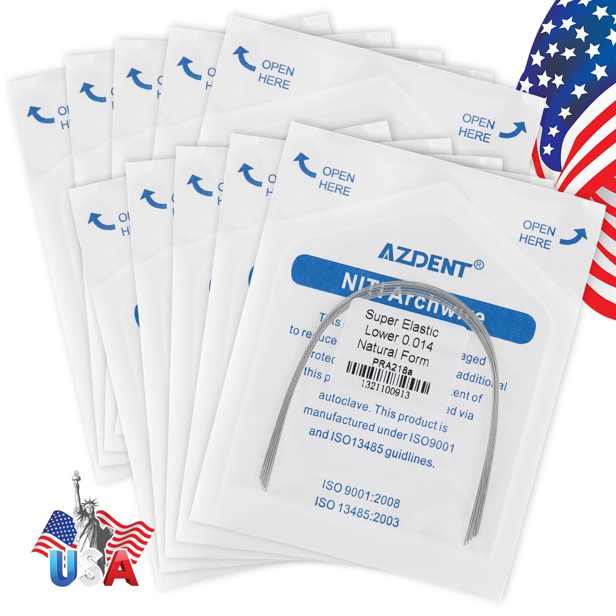 Azdent Dental Ortodoncia Alambres Redondo De Acero Forma Inoxidable Arco Natural