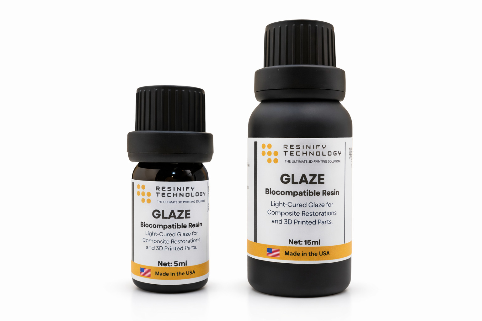 Resinify Glaze – All-Purpose Light-Cured Dental Glaze Resin | 5ml / 15ml Bottle