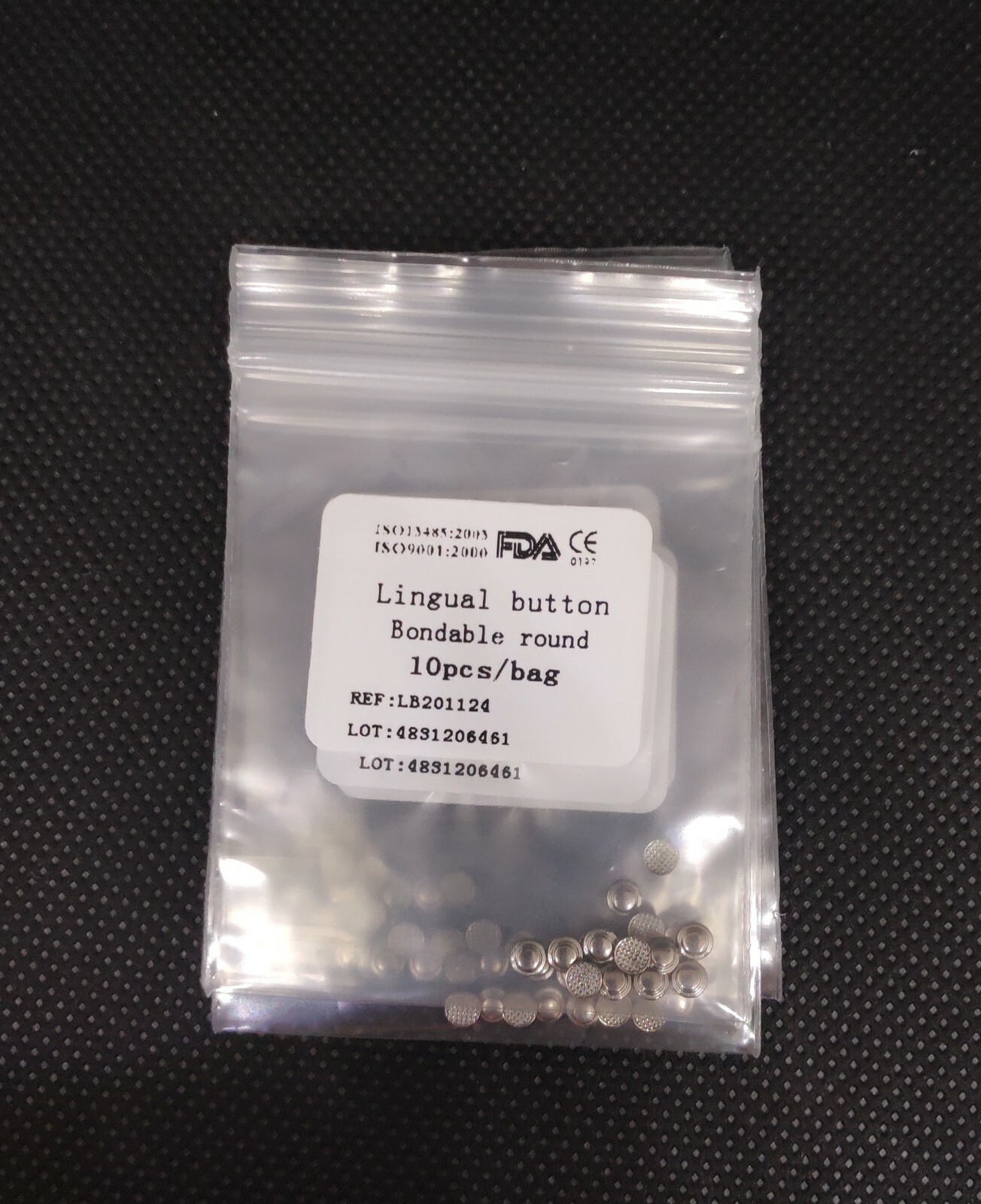 100 Pieces Dental Orthodontic Lingual Buttons Round Mesh Base Orthodontic