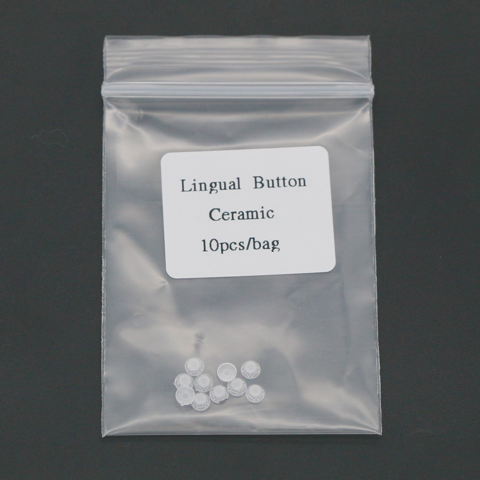 US 100Pcs/Pack Dental Ortho Ceramic Clear Lingual Buttons Bondable Round Base