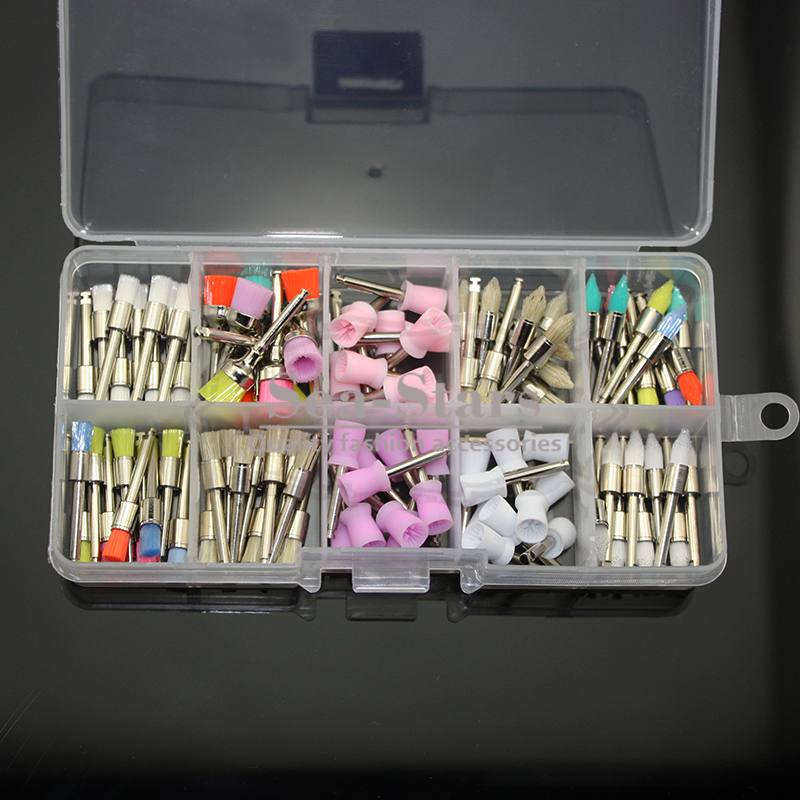 10 Mixed Types Disposable 100 PCS Dental Prophy Brush Cup Polishing Polisher